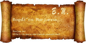 Bogács Marianna névjegykártya